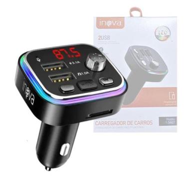 Imagem de Carregador Transmissor Veicular MP3 Player Bluetooth 2 USB - INOVA