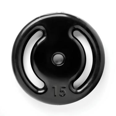 Imagem de Anilha Revestida 15 kg com Revestimento em PVC e Furo 33mm Conforme Disponibilidade em Estoque Iniciativa Fitness