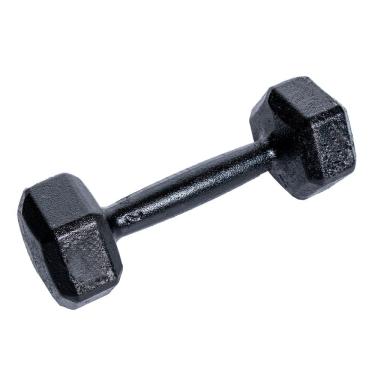 Imagem de Halter Sextavado 5kg Pintado com Formato Que Evita Rolamento Preto Iniciativa Fitness 5KG