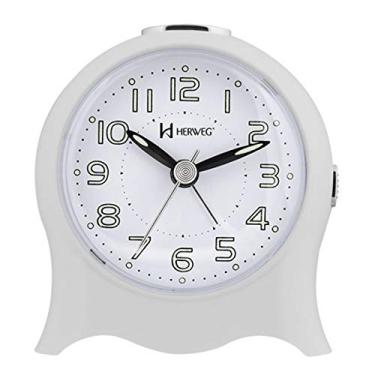Imagem de RELOGIO DESPERTADOR DECORATIVO ILUMINAÇÃO NOTURNA COM SONECA BRANCO HERWEG