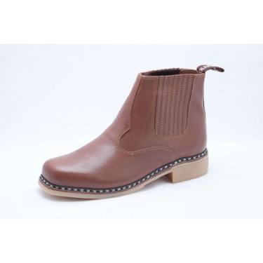 Imagem de Botina Vira Francesa Costurada a Mão Oliveira 043 Bico Quadrado