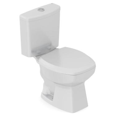 Imagem de Kit Vaso Sanitário com Caixa Acoplada e Assento Soft Close Thema Incepa Cinza Platina Brilhante