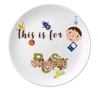 Imagem de Prato de porcelana para jantar redondo para homens e meninos