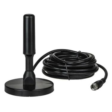 Imagem de Antena Digital Amplificada HDTV/UHF/VHF Para Smart TV Digital e Analógica Interna e Externa Cabo 5m Base Imã Magnética prova d'água