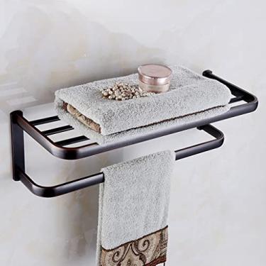 Imagem de Toalheiro estilo europeu conjunto de toalheiros de banheiro montado na parede suporte de barra de torre de banheiro suporte de papel higiênico kit de acessórios de banho/suporte de toalha 60 cm