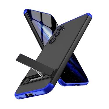 Imagem de LEMAXELERS Capa para Samsung A54 5G. Capa para Galaxy A54 5G Ultra Fina de Corpo Inteiro Premium Fina À Prova de Choque Capa Rígida Plástico Antiarranhões para Samsung Galaxy A54 5G. 3 em 1 Preto Azul