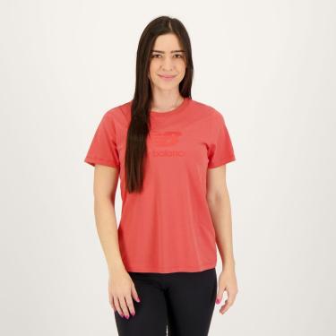 Imagem de Camiseta New Balance Essentials Basic Feminina Vermelha-Feminino