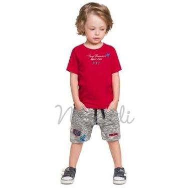 Imagem de Conjunto infantil menino camiseta e bermuda Mundi-Masculino