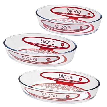 Imagem de Jogo De 3 Assadeiras De Vidro Borosilicato Oval