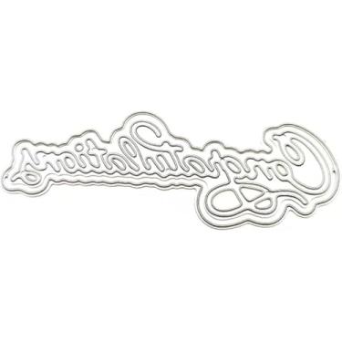 Imagem de Congratulations Word Die Cut for Card Making, Word Metal Cutting Dies, Parabéns, Cortes em relevo, modelo de estênceis para decoração de scrap-booking, casamento, aniversário, cartão de bênção