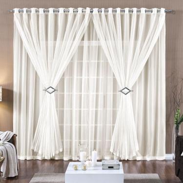 Imagem de Cortina 2 Mts Voal Sala Quarto Para Varão Barata Palha