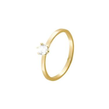 Imagem de Anel Solitário Ouro 18k 2mm Zircônia - Elegante e Brilho Casamento Noi