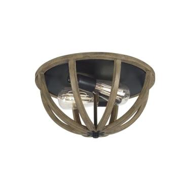 Imagem de Feiss Iluminação de teto FM400WOW/AF Allier Flush Mount, marrom, 2 lâmpadas (33" de diâmetro x 7" A) 120watts