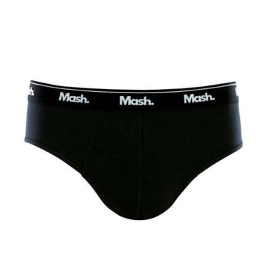 Imagem de Cueca Mash 73.58 Slip Confortável Malha 100% Algodão, Preto, P