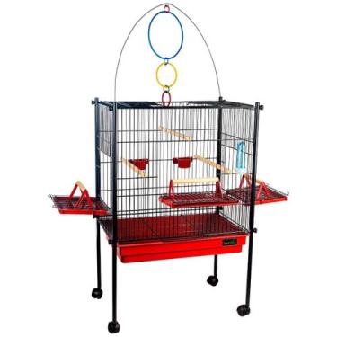 Imagem de Viveiro Gaiola Calopsita Triplex Black - Jel Plast, Vermelha