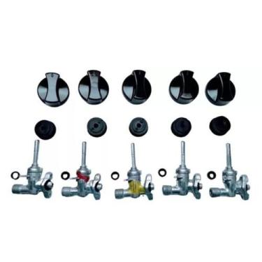 Imagem de 5 Botão E 5 Registro Ramal Fogão Cooktop Fischer Tc 1743