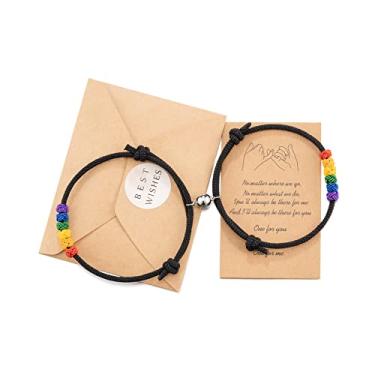 Imagem de Tarsus Conjunto de pulseiras magnéticas para casais Vows of Eternal Love Joias Presentes para casais Bestfriend Preto