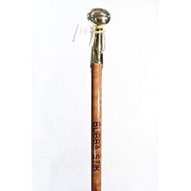 Imagem de bengala de caminhada – bastão Bubba original estilo "clássico" com alça de bainha de latão. Feito no Texas pela Real Texans. (Mogno, 91,44 cm de altura)
