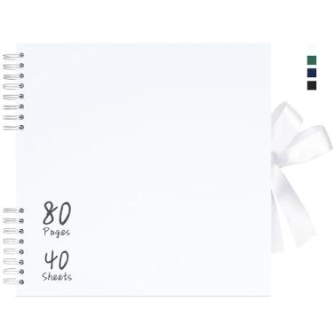 Imagem de Vienrose Grande Scrapbook 12X12", Álbum de Fotos Scrapbook Diy Papel Kraft Branco Grosso Livro de Memórias, Álbum de Fotos Scrapbook Álbuns de Fotos para Casal Bebê Casamento Família