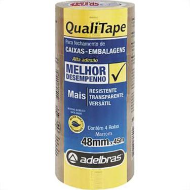 Imagem de Fita Embal Adelbras Qualit 48X45 Marrom - Kit C/4 Unidades