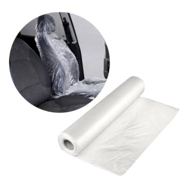 Imagem de Capa Banco de Carro Descartável Plástico Transparente Picotado Rolo 5kg - 135 a 140 Unidades