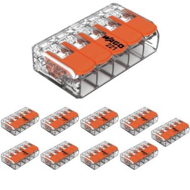 Imagem de 10 Conectores Emenda Cabo Alavanca 4mm 5p - Wago 221-415
