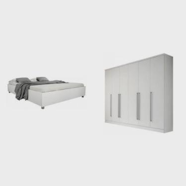 Imagem de Quarto Casal Completo com Cama e Guarda Roupa 6 Portas 8 Gavetas Sevilla