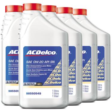Imagem de 5 Litros Oleo De Motor 0w20 Api Sn Sintetico Chevron Ecoflex Acdelco Onix /prisma /spin /s10 /cruze