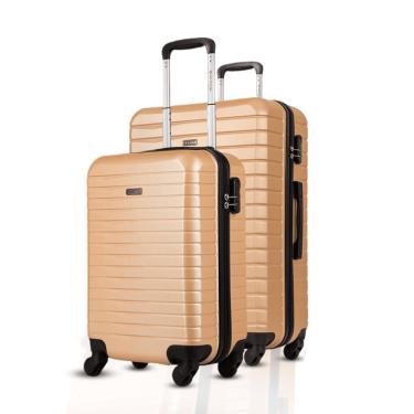 Imagem de Kit Malas Viagem Premium Deluxe Abs Cadeado P E M 10Kg + 23Kg