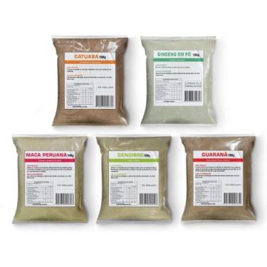 Imagem de Kit Ma ca Pe ruana, Guaraná, Ginseng, Gengibre, Catuaba 100g - Navida 