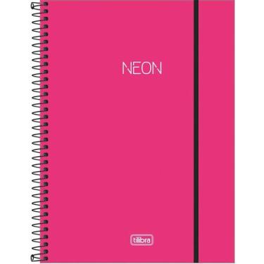 Imagem de Caderno Espiral Capa Plástica Universitário 1 Matéria Neon Pink 80 Fol