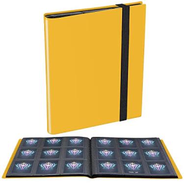 Imagem de JIQEZNL Pasta Para Colecionadores De Cards Colecionáveis Com 9 Bolsos, Álbum 360 Espaços Yu-Gi-Oh, Mtg, Tcg, Magic E Esportivos - Amarelo