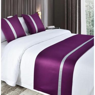 Imagem de Cachecol de corredor de cama de hotel para quarto de hóspedes, colchas de cor sólida, decoração, sedoso, macio, lenço, proteção, simples, quarto, cama, toalha para cama, mantas para o pé da cama,
