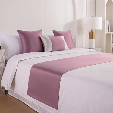 Imagem de Lenço de corredor de cama de hotel toalha de cauda de cama macia cor sólida proteção de cama colcha moderna decoração almofada de cama faixa de decoração para cama de solteiro queen king size -