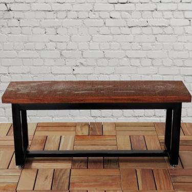 Imagem de Banco Madri Ferro e Madeira Suze Preto/imbuia