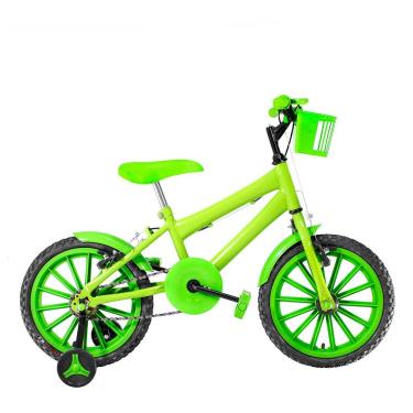 Imagem de Bicicleta Infantil Masculina Aro 16 Nylon Cor Verde Claro