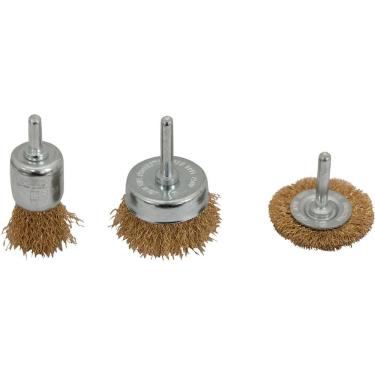 Imagem de Jogo De Escovas Com 3 Peças Tipo Circular Copo E Pincel Aço