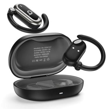 Imagem de Basike Fone de Ouvido Bluetooth 5.4 OWS, Fone de Ouvido Sem Fio Esportivo HiFi Estéreo Som, IPX4 à Prova D'Água, Redução de Ruído ENC, 30h de Autonomia e Case Voz para Corrida e Exercícios (Preto)