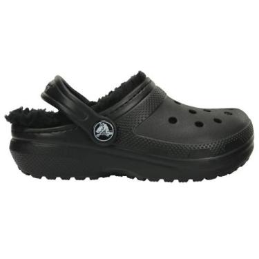 Imagem de Sandália Infantil Crocs Classic Lined Clog 207009-060 Preto, Preto, 24
