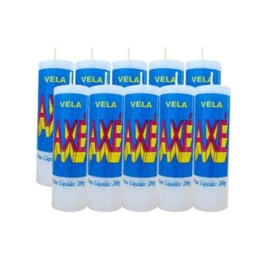 Imagem de Pacote com 10 Vela Axé Branca 200g Vela 7 dias