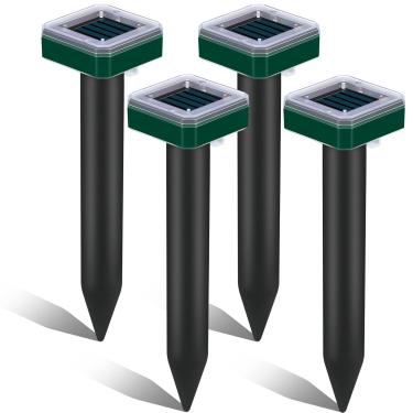 Imagem de Tirgo T Repelente de toupeiras movido a energia solar para gramados, repelente de cobra para quintal, armadilha repelente de ratazanas marmotas, ultrassônico, ao ar livre, à prova d'água, esquilo