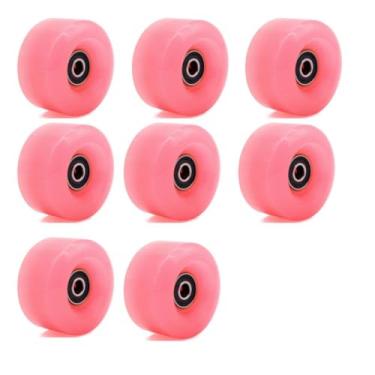 Imagem de SzBlaZe Pacote com 8 82A 58 x 32 mm QUAD Patins Rodas com Rolamentos Patins de Linha Dupla Rodas para Skate Externo ou Interior Patins Acessórios de Roda (Jelly Light Purple)