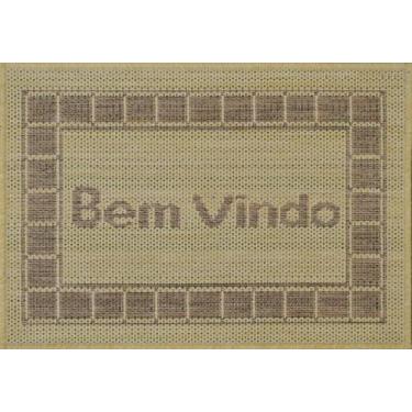 Imagem de Mini Capacho Sisal Look Bem Vindo 007 Arena 040x060 cm - RAYZA Tapetes