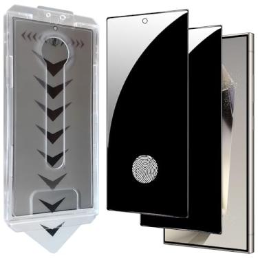 Imagem de AKARMOVO Pacote com 2 protetores de tela de privacidade Samsung, [alinhamento automático, remoção automática de poeira] fácil instalação, compatível com desbloqueio de impressão digital, filme de