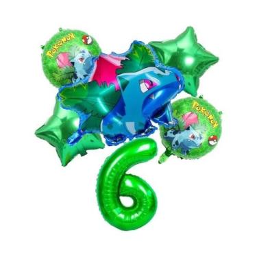 Imagem de Conjunto De Balões De Aniversário Pokémon Pikachu Squirtle Charmander 