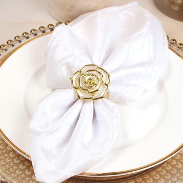 Imagem de Anel Flor Porta Guardanapo Prendedor Mesa Posta Casamento