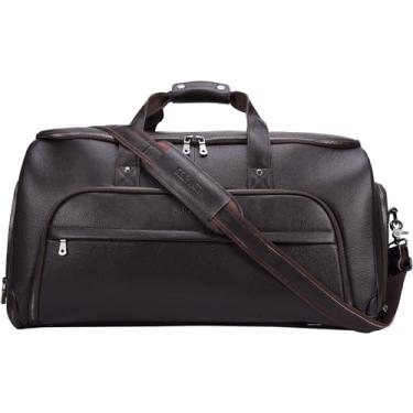 Imagem de STAR VISTA Voyager-03 Bolsa esportiva luxuosa conversível, couro granulado de flor integral, forro de lona premium, bagagem de mão de 55 x 30 x 30 cm, com modo mochila, compartimento para sapatos