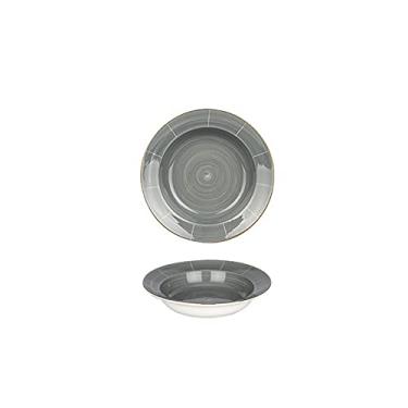 Imagem de Prato de serviço pratos de jantar de cerâmica 20 cm borda dourada em forma de chapéu pratos domésticos para bife de macarrão e pratos apetitosos, ideal para forno de micro-ondas e pratos seguros para