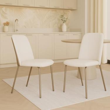 Imagem de Kit 2 Cadeiras Dubai Aço/Tecido Linho Para Sala de Jantar e Cozinha