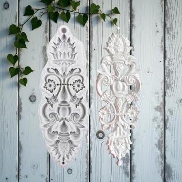 Imagem de Moldes barrocos de fondant curlicues rolagem borda de renda molde de silicone filigrana doce molde para decoração de bolo topo de cupcake chocolate açúcar artesanato pasta de goma argila polímero